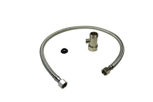 Bidet Brass Toilet T Adaptor and stainless steel hose